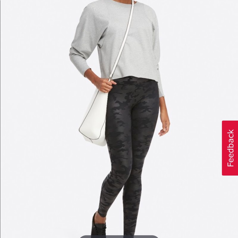 Spanx Faux Leather Camo Leggings